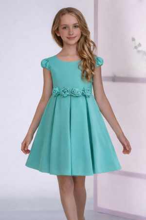 VESTIDO CEREMONIA NIÑA TURQUESA